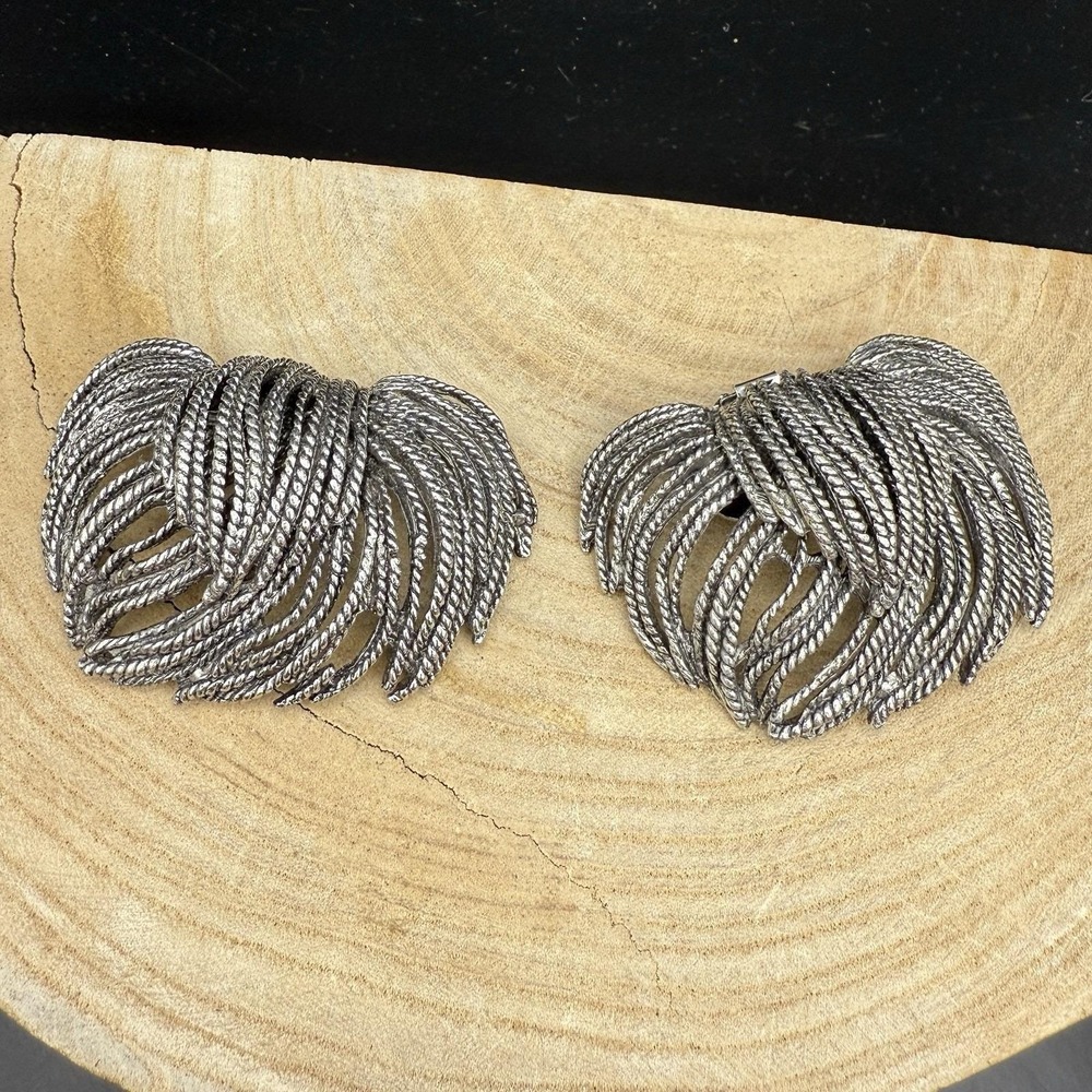 MUSI Shoe Clips Vintage Musi Silver Tone Rope Design Shoe Clip Shoe Accessory